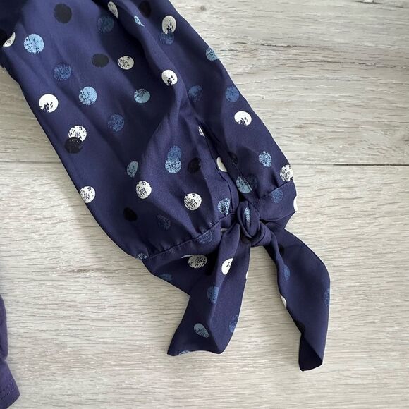 Fortune + Ivy Collin Mixed Material Blouse Navy L STITCH FIX NWT - Picture 5 of 5